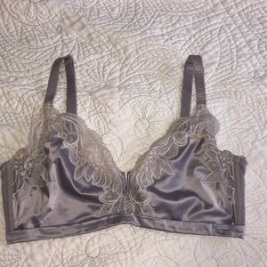 Lacy Lavender Satin Bra